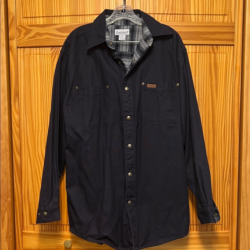 Carhartt workwear flannel lined snap button down
